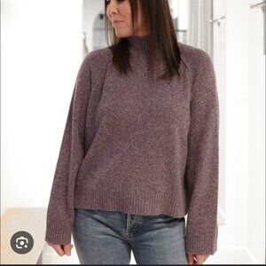 NWOT Collaboration Cashmere Mock Neck Sweater in Purple